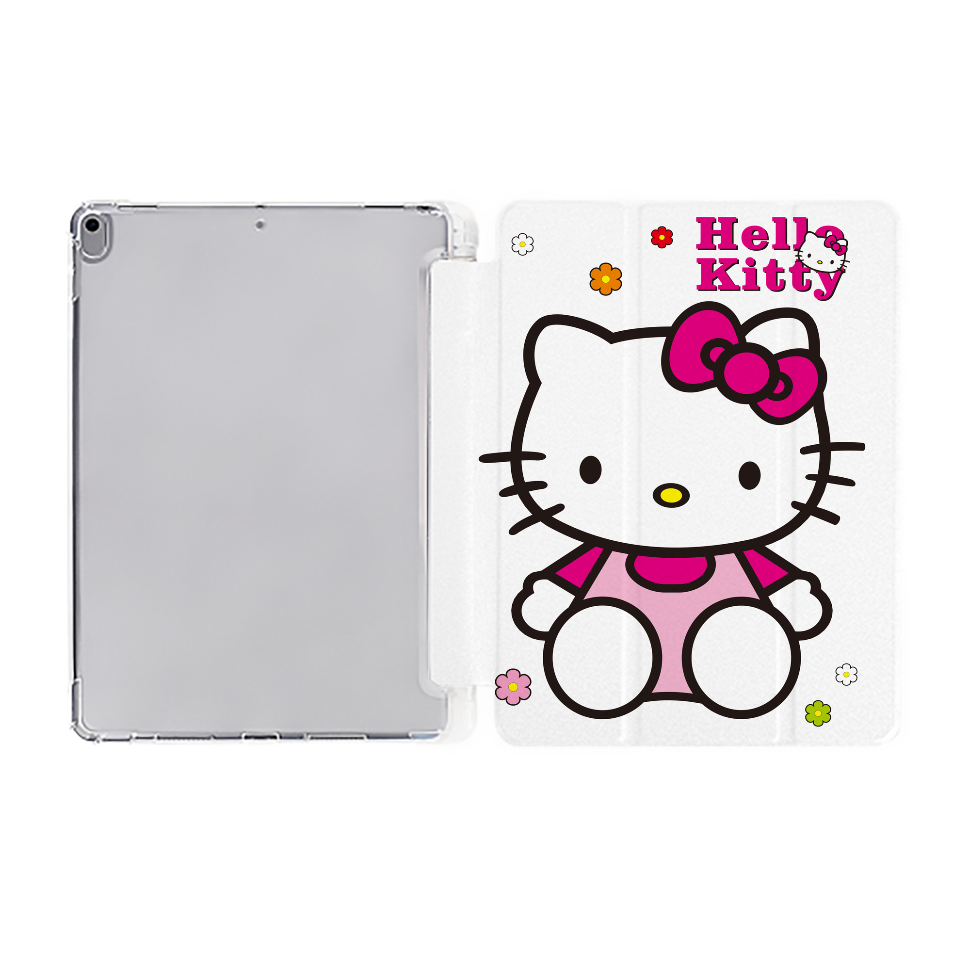 （画像用） Hello Kitty ハローキティ IPad ケース ペン収納付き 三つ折りスタンド PUレザー×シリコン 対応機種9.5/10.5/10.9インチ